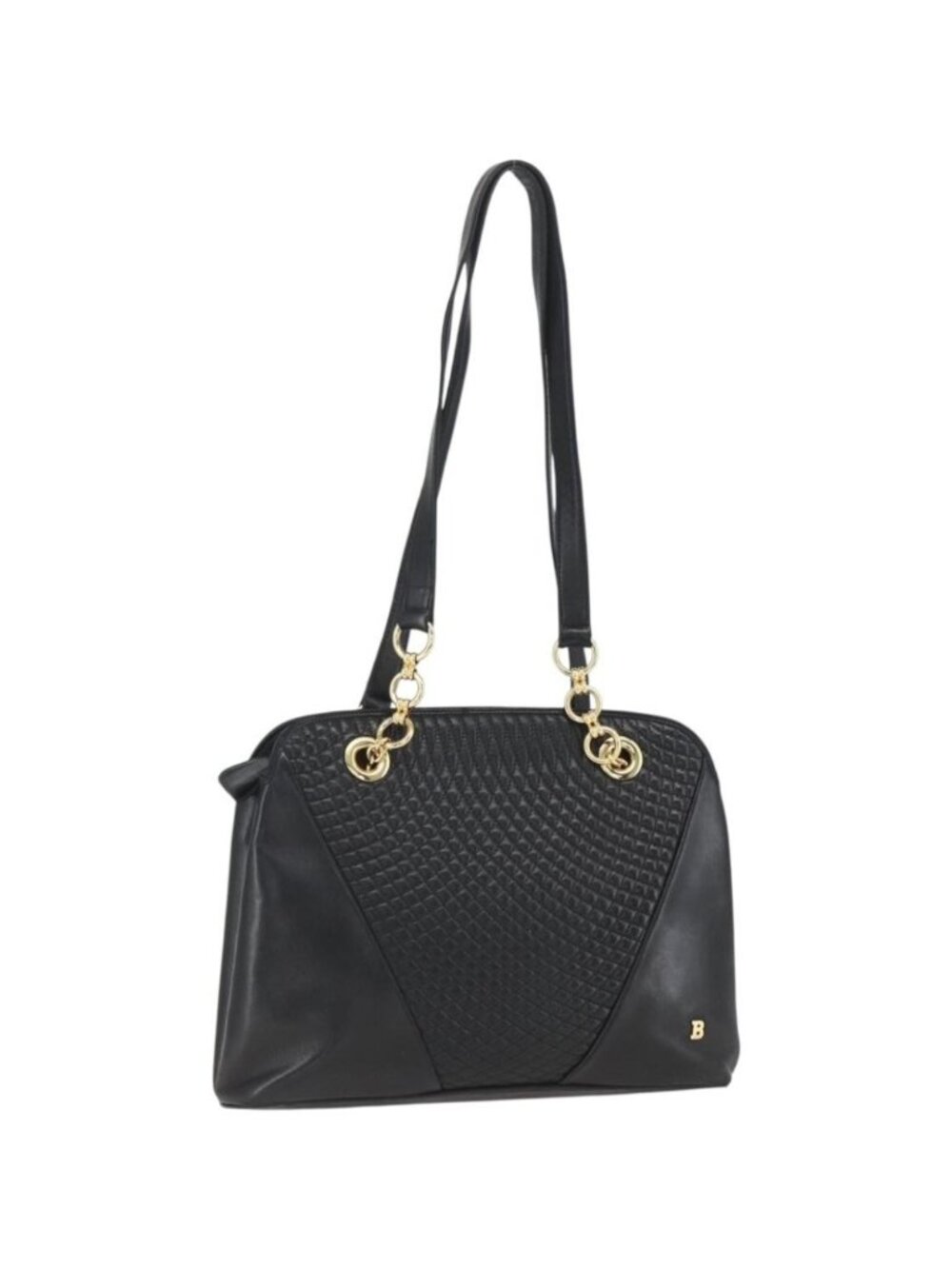 BALLY Tote Bag Leather Black Gold